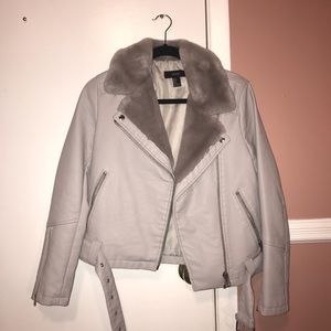 baby grey leather jacket